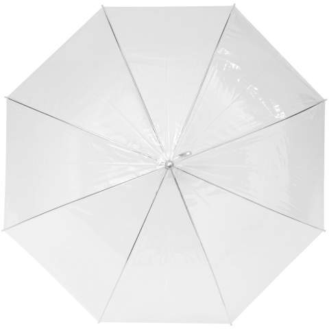 23" umbrella with metal frame, metal ribs and plastic handle.