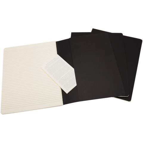 Features cardboard cover with rounded corners. Visible stitching to spine, with flap for collecting loose notes. Contains 120 70 gsm ivory-coloured ruled pages. Last 16 sheets are detachable. The unit quantity is one piece.