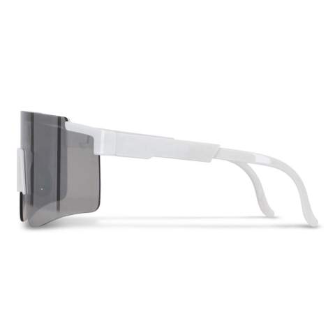 Stay protected and stylish with these high-performance sports sunglasses. Featuring a sleek wraparound design and silver UV400 lenses, they provide excellent eye protection. The lightweight R-PC frame ensures a comfortable fit, making them ideal for outdoor sports and adventures.
