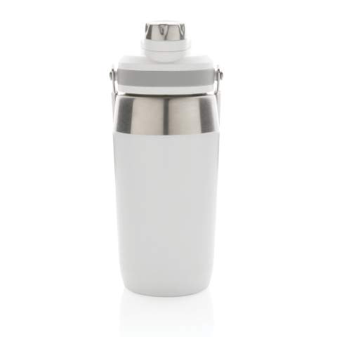 De ultieme roestvrijstalen fles voor veelzijdige mogelijkheden onderweg. De deksel heeft een dubbele functie met zowel een rietje als een schroefdop, zodat je kunt kiezen hoe je uit de fles wilt drinken! De flessen zijn voorzien van een handvat aan de bovenkant voor gemakkelijk dragen. Dubbelwandig vacuüm geïsoleerd roestvrij staal houdt dranken 15 uur warm of 5 uur koud. Een poedercoating zorgt voor een zeer duurzame buitenkant. Capaciteit 500ml. BPA-vrij.<br /><br />HoursHot: 5<br />HoursCold: 15