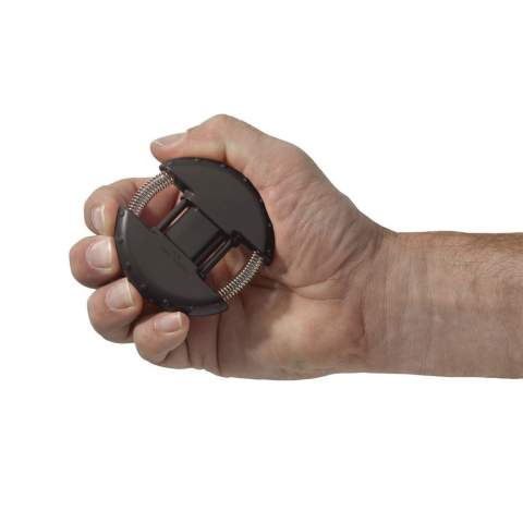 Improve grip strength with this convenient hand trainer. The forearms, hands and fingers will become much stronger with the use of this hand trainer. The hand trainer provides 21 kilograms of resistance. Imprint available on one side.