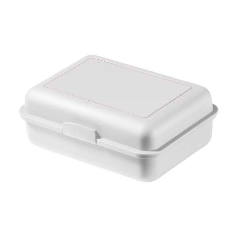 Practical lunchbox made of sturdy, BPA-free plastic. Food Approved. This product is dishwasher-safe, but placing it in the dishwasher is discouraged in order to maintain the print. Made in Germany.  The surface is ideal for a full colour iMould print (water, scratch, colour and UV resistant) of any design.
