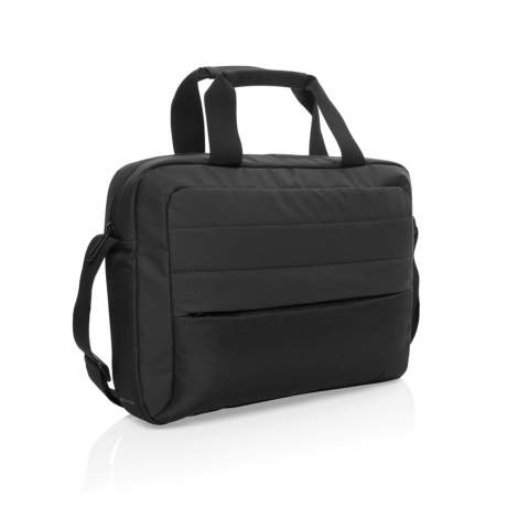 Casually professional and organised, the Armond 15.6" laptop bag is made for the modern professional with an eye for value and the environment. It features a classic design with front accent stitching, multiple storage pockets, two top handles, and an adjustable, detachable shoulder strap. Made with recycled polyester embedded with the AWARE™ tracer. 2% of proceeds of each product sold with AWARE™ will be donated to Water.org. PVC free.<br /><br />FitsLaptopTabletSizeInches: 15.6<br />PVC free: true