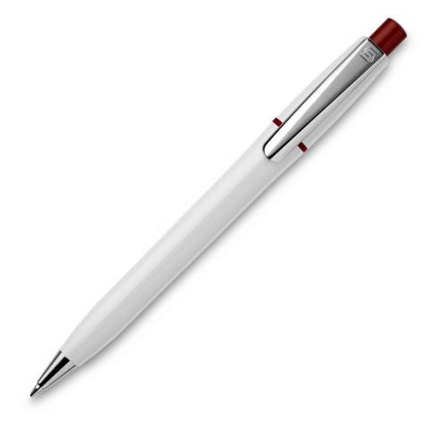The classic and elegant hardcolour Semyr Chrome ball pen with coloured ring, pusher and with chromed clip. The pen comes with a Jumbo refill with blue writing ink. The pen has a pusher mechanism and is made of metal and ABS, made in Europe. From 5.000 pieces own colour combinations possible.