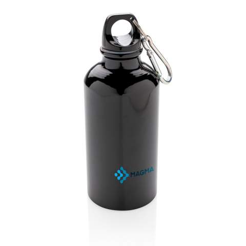Diese 400ml-Aluminiumflasche ist der ultimative leichte Begleiter für alle Outdoor-Trips. Befestigen Sie sie mit dem praktischen Karabiner an jedem Rucksack. Auch perfekt beim Sport. Nur für kaltes Wasser. BPA frei. Nur Handwäsche.