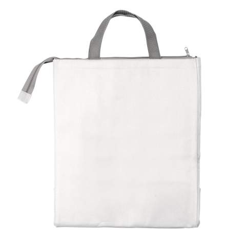 Grand sac isotherme, matériaux non-tissé et fermeture éclair. Grande surface de marquage.