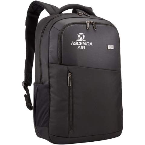A sleek laptop backpack with plenty of storage and features for business or pleasure. Elevated, padded storage for a laptop up to 15.6" and slip pocket for a tablet up to 12". Front organization for a power brick, accessories and everyday essentials. Small front pocket provides quick access to a phone or boarding pass. Dual expandable side pockets. Luggage pass through panel for travel...