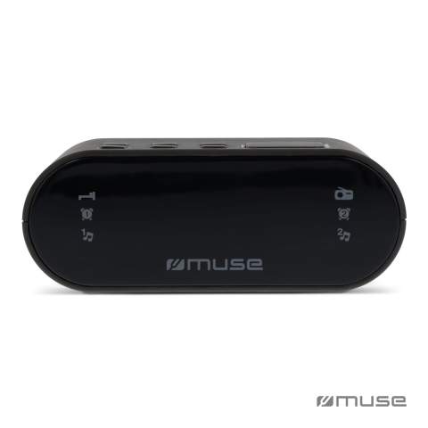 Een fraaie compacte wekker met een goed leesbaar display. Laat u wekken door uw favoriete radiozender of door de buzzer. Werkt op netstroom en is bovendien uitgerust met een handige back-up-functie (batterij). Mocht de stroom onverhoopt uitvallen dan blijven de instellingen bewaard.