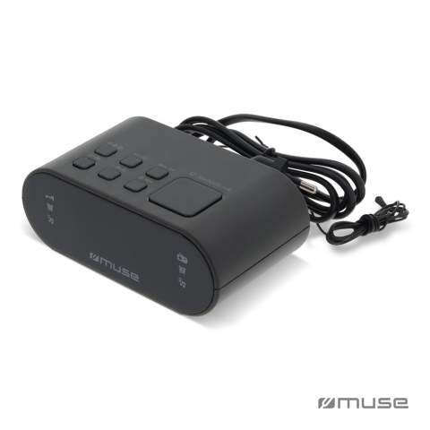 Een fraaie compacte wekker met een goed leesbaar display. Laat u wekken door uw favoriete radiozender of door de buzzer. Werkt op netstroom en is bovendien uitgerust met een handige back-up-functie (batterij). Mocht de stroom onverhoopt uitvallen dan blijven de instellingen bewaard.