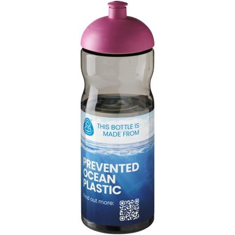 Single-wall sport bottle with ergonomic design. Bottle is made from Prevented Ocean Plastic. Plastic is collected within 50 km of an ocean coastline or major waterway that feeds into the ocean. This is then sorted and transformed into high quality, food-safe recycled plastic. Features a spill-proof lid with push-pull spout. Volume capacity is 650 ml. Mix and match colours to create your perfect bottle. Contact us for additional colour options. Made in the UK. Packed in a recycled PE plastic bag. Due to the nature of the recycled material, there may be some small marks on the body of the bottle.