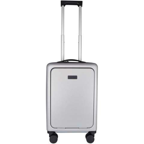 The Rover Pro 20" cabin trolley truly stands out with its front-open 20" laptop compartment and integrated USB charging port, making it an ideal travel companion for business as well as leisure trips. This trolley is constructed with impact-resistant GRS certified recycled plastic and quality RPET lining, and features a front-open laptop compartment with organisational pockets for electronics accessories, and a TSA combination lock for both main and front-open compartment. The trolley also features 360-degrees double-wheel spinners for easy handling at airports. Can be brought as hand luggage on most mainstream airlines.