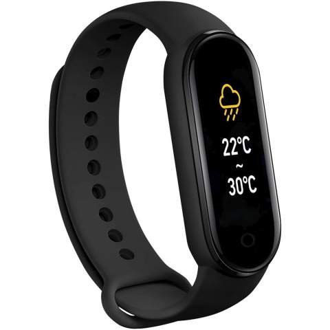 Das AT410 Smartband verfügt über verschiedene Funktionen zur Kontrolle der täglichen körperlichen Aktivität: Schritte, Kalorienverbrauch und zurückgelegte Strecke. Außerdem misst es die Schlafqualität und verfügt über einen Herzfrequenzmesser und eine Blutdruckmessung. Es ist mit iOS und Android kompatibel und empfängt und zeigt Benachrichtigungen von dem angeschlossenen Smartphone an. Ausgestattet mit einem großen Akku, der eine Betriebsdauer von bis zu 7 Tagen ermöglicht. 0,96"-Touchscreen mit 160 x 80 Auflösung. Wasserfest nach IPX7.