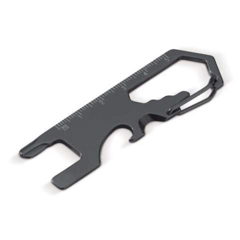 This compact multi-tool provides a variety of useful tools for traveling and can be easily attached to the bag or clothing. This item will be delivered in a polybag including small instruction card on which all functions are explained.