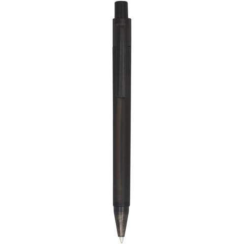 Der mattierte Calypso Kugelschreiber hat einen trendigen mattierten farbigen Schaft und einen großartigen Werbeanbringungsbereich für Ihr Logo.