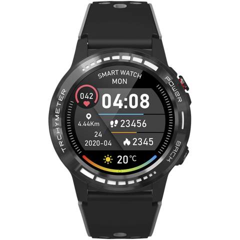 Smartwatch mit GPS, generiert eine Karte mit der zurückgelegten Strecke und zeigt die Routen auf Ihrem Mobiltelefon an. Es enthält einen Kompass und ein Barometer. Es überwacht die Herzfrequenz und den Blutdruck. Multisport-Modus, Schritt- und Kalorienzähler, zurückgelegte Entfernungen. Es überwacht auch die Qualität des Schlafes und verfolgt die täglichen körperlichen Aktivitäten. SIM-Karten-Steckplatz (SIM-Karte nicht im Lieferumfang enthalten). E-Mail-Benachrichtigungen, Anrufe, Nachrichten und soziale Netzwerke. Siri-Sprachassistent. 360 mAh Lithium-Ionen-Akku. Bluetooth 4.0-Verbindung. Standby-Modus für 7 Tage.