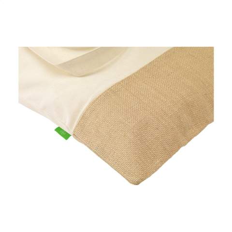 WoW! Stevige winkeltas van 100% organisch katoen (160 g/m²) gecombineerd met stevig jute. OEKO-TEX® gecertificeerd. Met lange hengsels. Inhoud ca. 8 liter.