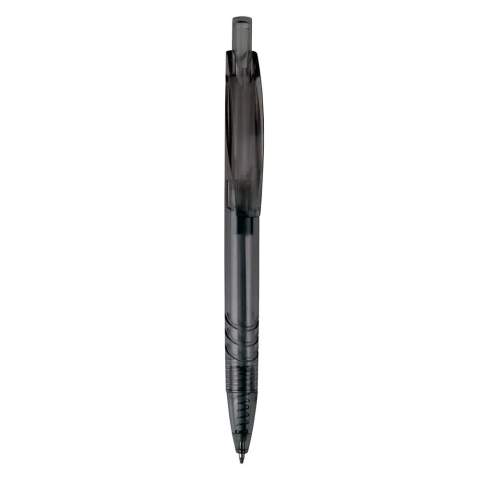 Ce stylo à bille transparent est fabriqué à partir de bouteilles PET recyclées. Un choix durable dans des couleurs transparentes. Avec une recharge d'écriture bleue en plastique x20 pour 2,5km d'écriture. 