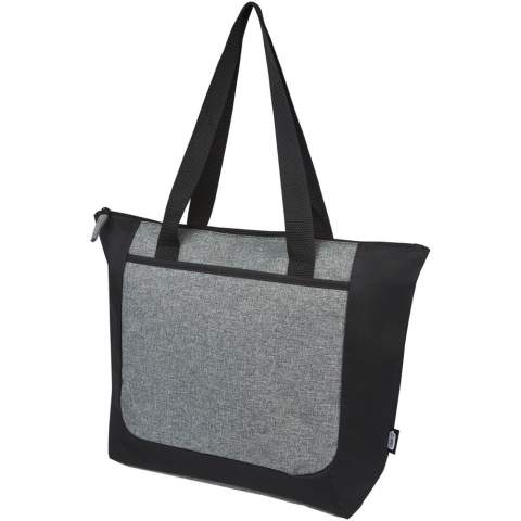 De Reclaim tote bag in twee kleuren is gemaakt van 100% GRS gerecycleerde materialen aan de buitenkant en beschikt over een voorzak met een sleuf en een rits hoofdcompartiment. Dit is een geweldig alternatief voor plastic boodschappentassen. De lengte van het handvat is 25 cm en de tas kan een gewicht van maximaal 10 kg dragen.