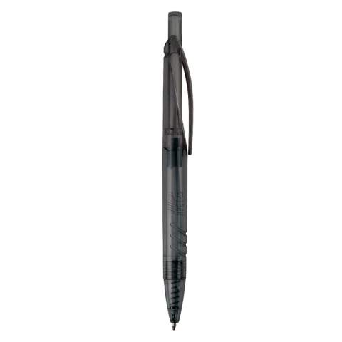 Ce stylo à bille transparent est fabriqué à partir de bouteilles PET recyclées. Un choix durable dans des couleurs transparentes. Avec une recharge d'écriture bleue en plastique x20 pour 2,5km d'écriture. 