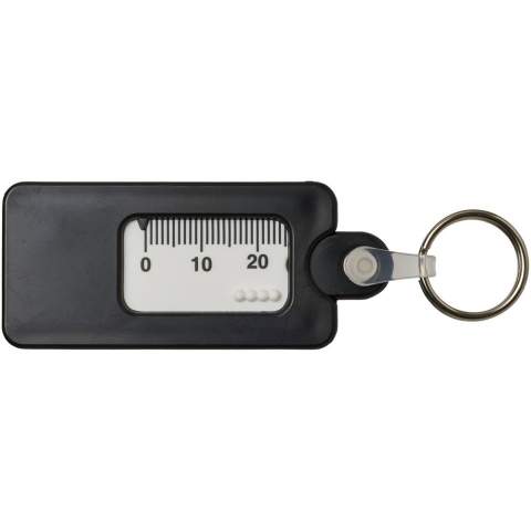 Handy portable tool to check that the car's tyre tread depth is safe and within the legal limit.