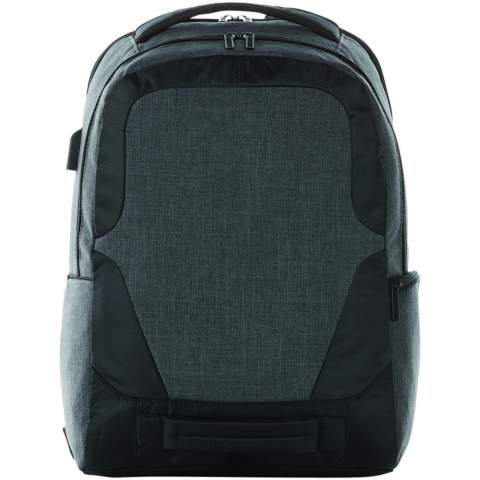 Een slanke, 17 inch laptoprugzak met USB poort en kabel. Uitgerust met RFID bescherming in zijvak en extra ritsvakken. De handgrepen aan de boven en voorkant en de gewatteerde schouderbanden zorgen ervoor dat je hem makkelijk kunt dragen. Er kunnen kleine variaties voorkomen in de kleur van het eigenlijke product, vanwege de aard van de kleurstoffen, de weefsels en de bedrukking.