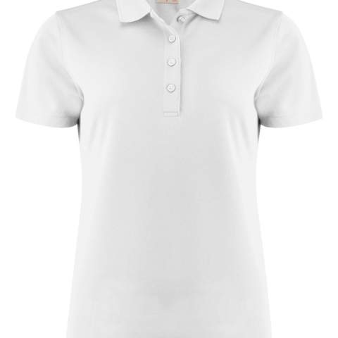 Polyester polo met toon-op-toon vierknoopsluiting. Het materiaal is spun-dyed wat betekent dat deze polo’s ingeverfd worden met een verfmethode waarbij minder water gebruikt wordt en als extra voordeel een betere kleurechtheid geeft. Oeko-Tex 100 gecertificeerd.