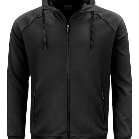 Polyester sweatshirt met raglanmouwen en een tweekleurig trekkoord. Ritssluiting vooraan en aan de zijzakken met contrasterende zipper pullers. Verborgen ritssluiting in de kraag om makkelijk het trekkoord te vervangen.