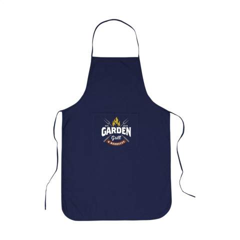 Cotton apron (130 g/m²) with a stitched pocket.