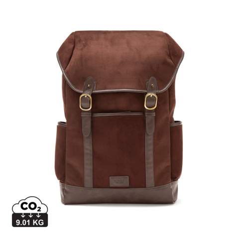 Exclusive backpack in a classic design. Made of a fine material in imitation suede with brass details. Functionality combined with a stylish design makes this backpack perfect for both work and leisure. Equipped with a laptop pocket that fits computers up to 17”.Suitable for computers with an overall size of 17 inches. Please note that the dimensions of the display are not the same as the dimensions of the entire computer.<br /><br />FitsLaptopTabletSizeInches: 17.0
