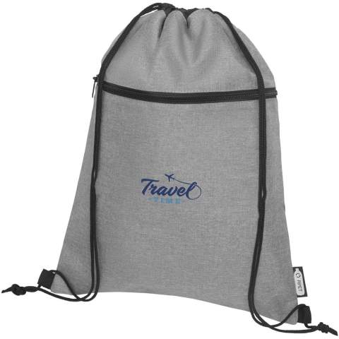 The Ross bag has a main compartment with drawstring closure in black colour. Designed with heathered colour effect in the front panel and black colour in the back panel. Features a zippered front pocket. Resistance up to 5 kg weight. There may be minor variations in the colour of the actual product due to the nature of the fabric dyes, weaves, and printing.