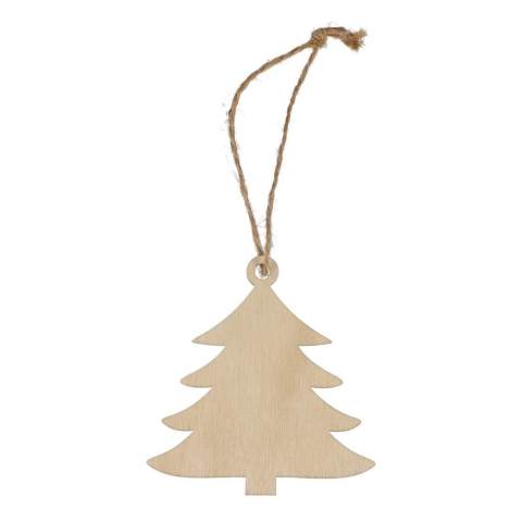 Feiern Sie die Saison mit diesem charmanten Holzornament in Form eines Baumes. Die klassische Form und der großzügige Platz für das Branding machen es perfekt für die Personalisierung, um ein einzigartiges Andenken an die Feiertage zu schaffen und ein durchdachtes Geschenk zu machen.  Ideal für die Dekoration von Weihnachtsbäumen, Kränzen oder festlichen Auslagen.