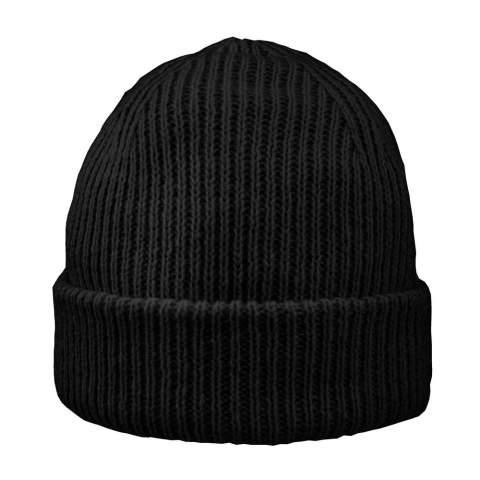 Beanie with brim, made of 100% polyester. One size fits all