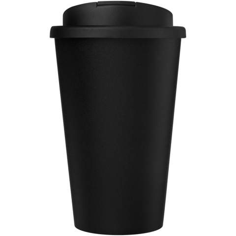 Double-wall insulated tumbler made from 100% recycled plastic. The twist-on, spill-proof lid clips closed to better prevent spillages and is manufactured without silicone for a fully recyclable mug. Due to the nature of recycled plastic, there may be small marks or some colour variation. Volume capacity is 350 ml and the mug has a black inner layer. Made in the UK. Packed in a home-compostable bag. BPA-free.