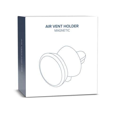 Support magnétique comprenant 2 parties: une partie métal avec un autocollant à fixer sur l'arrière de votre téléphone et une seconde partie à fixer sur le ventilateur de votre voiture. De cette manière, vous transformez votre ventilateur de voiture en un support de téléphone en un tour de main.