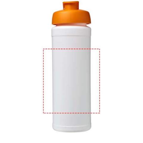 Single-wall sport bottle with integrated finger grip design. Features a spill-proof lid with flip top. Volume capacity is 750 ml. Mix and match colours to create your perfect bottle. Contact customer service for additional colour options. Made in the UK.
