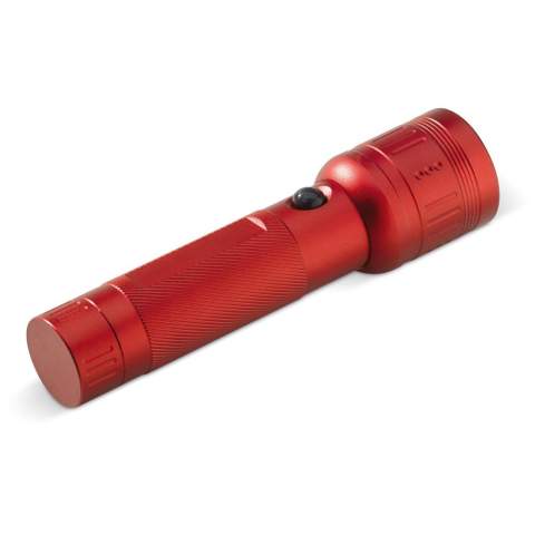 Prenez cette torche en aluminium compacte et légère avec vous lors d'un voyage de survie ou au camping. La torche à LED 3W est livrée dans une boite cadeau comprenant 3 piles AAA.