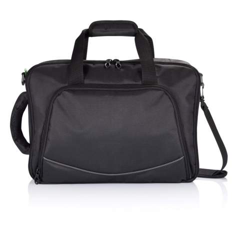 600D ripstop, main compartment with 15,6” laptop pocket, zippered front pocket with organisers inside, back straps can be hidden in back slip pocket, webbing handles on top. PVC free.<br /><br />FitsLaptopTabletSizeInches: 15.6<br />PVC free: true