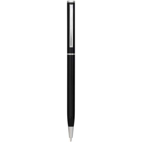 Der schlanke Kugelschreiber kommt mit einer Aluminiumglasur und Drehmechanik.