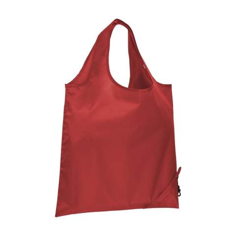 WoW! Faltbare, geräumige Einkaufstasche aus RPET-Polyester, aus recycelten PET-Flaschen. Mit doppeltem Tragegurt. Im Handumdrehen von Beutel zur Tasche und umgekehrt. Maße entfaltet: 42 x 38 cm. GRS-zertifiziert. Recyceltes Material insgesamt: 90%.