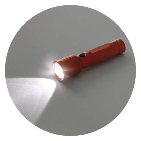 Prenez cette torche en aluminium compacte et légère avec vous lors d'un voyage de survie ou au camping. La torche à LED 3W est livrée dans une boite cadeau comprenant 3 piles AAA.