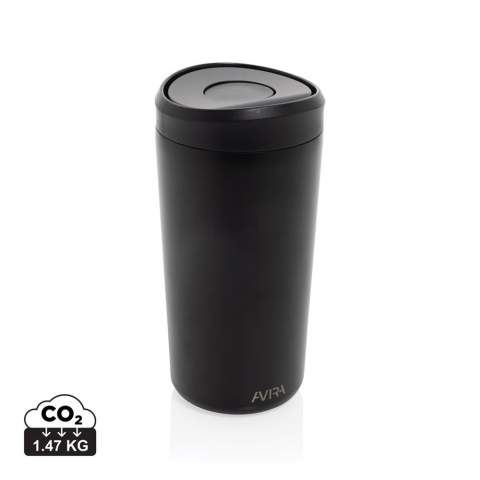 Meet the Alix—the ultimate coffee companion, crafted for those who live life on the go. With an effortless one-click, one-hand opening, it’s designed for quick sips, making it perfect for your morning drive or daily commute. The sleek, easy-clean lid complements its body, made from premium RCS-certified recycled steel, blending lower impact with style. At 400ml, it’s the ideal size for your favorite hot drinks. Packaged in eco-friendly FSC®-certified kraft paper, the box is more than just packaging—it transforms into a chic phone stand, pencil holder, or even a mini flower pot. Total recycled content: 66%, based on the item’s total weight.<br /><br />HoursHot: 5<br />HoursCold: 15