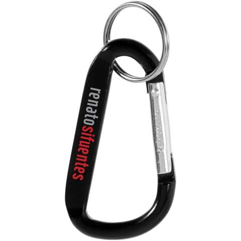 The Timor carabiner keychain is very handy since it can be attached to a backpack. It is made of lightweight and strong aluminium and has a striking metallic finish. Timor offers various options for adding a visible logo. The carabiner is not suitable for climbing.