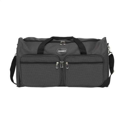 High quality sports/travel bag with 5 pockets and an adjustable shoulder strap. Made of water repellent, duo-tone 600D polyester with a chic yet subtle checkered finish. Capacity approx. 30.5 litres.