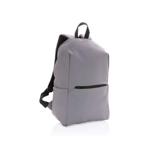 This minimalist, modern backpack made of smooth PU is fully lined and features an inner 15.6 inch laptop compartment, a spacious main compartment and 2 inner pockets and 2 pen loops. Mesh padded back and adjustable straps. Exterior 100% PU. Interior 100% 210D polyester. PVC free.<br /><br />FitsLaptopTabletSizeInches: 15.6<br />PVC free: true