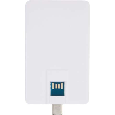 Next GEN 64GB rotatable USB that offers dual ports (Type-C and USB-A). USB 3.0 with a write speed of 9MB/s and a read speed of 20MB/s. Delivered in an envelop.