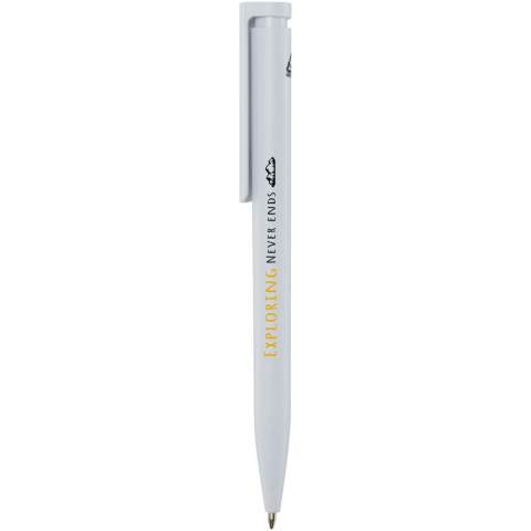 Der Unix Kugelschreiber ist aus recyceltem Kunststoff hergestellt. Durch die Wahl dieses Kugelschreibers können wir das Konzept des Recyclings fördern und Personen und Unternehmen dazu anregen, in ihrem Alltag nachhaltigere Entscheidungen zu treffen. Tintenfarbe: Schwarz. Schreiblänge: 500 Meter. Spitzengröße: 1,0 mm.