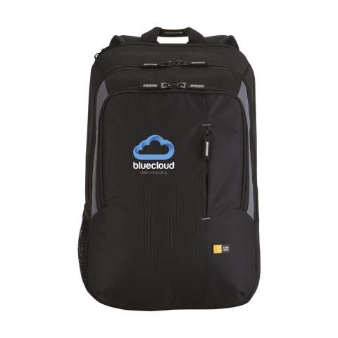 17-inch laptop backpack from the Case Logic brand. This dobby nylon bag has a practical layout. The separate laptop compartment with protective foam can be opened three-quarters, suitable for widescreen laptops with a screen size of up to 17 inches. An extra compartment offers space for books, documents and folders. The Smart Organisation compartment is useful for storing electronics, pens and other accessories. A Speed Pocket™ is included in the front of the backpack: an easily accessible place for storing valuables, travel documents and/or identity cards. With a mesh pocket, adjustable, comfortable shoulder straps and padded handle. This bag also has sturdy zips. Foam reinforcement on the back guarantees extra comfort when carrying. Capacity approx. 25 litres.