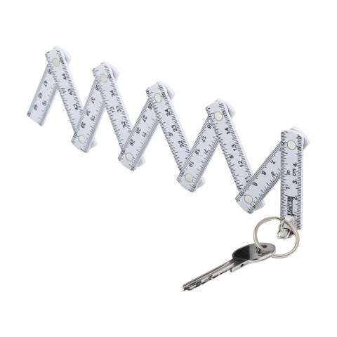 Mini ruler key ring, made from strong fibreglass. Length of ruler 0.5 m/20 in. Calibrated according to European standards.