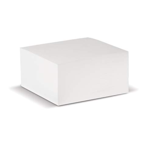 Cube with white paper. Printing is possible on each individual sheet. Circa 420 wood-free sheets of 90g/m². Each cube comes shrink wrapped.