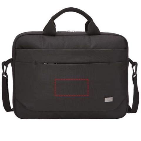 Features a main compartment with a padded 14" laptop sleeve and a 10.1" tablet pocket. Comes with a front organization panel to store pens, small electronics and cables. The front pocket contains a hidden zipper to keep phone secure and accessible. Contains removable, padded and adjustable shoulder straps, padded top handles and trolley tunnel. Case Logic warranty: 25 years.